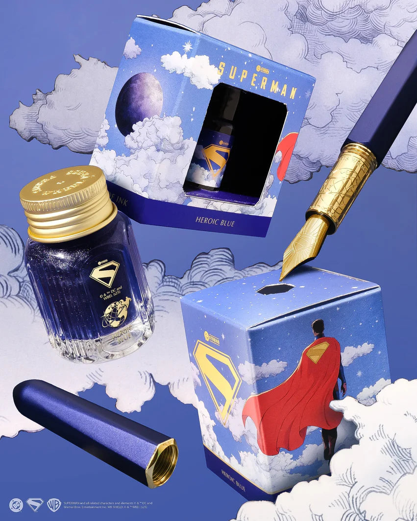 Ferris Wheel Press Superman Marquise Fountain Pen and 29ml Ink Set A View From Above