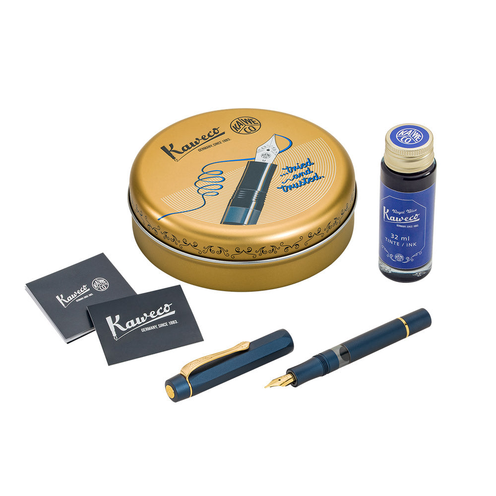Kaweco Sport Piston Filler Fountain Pen and 32ml Ink Set Navy