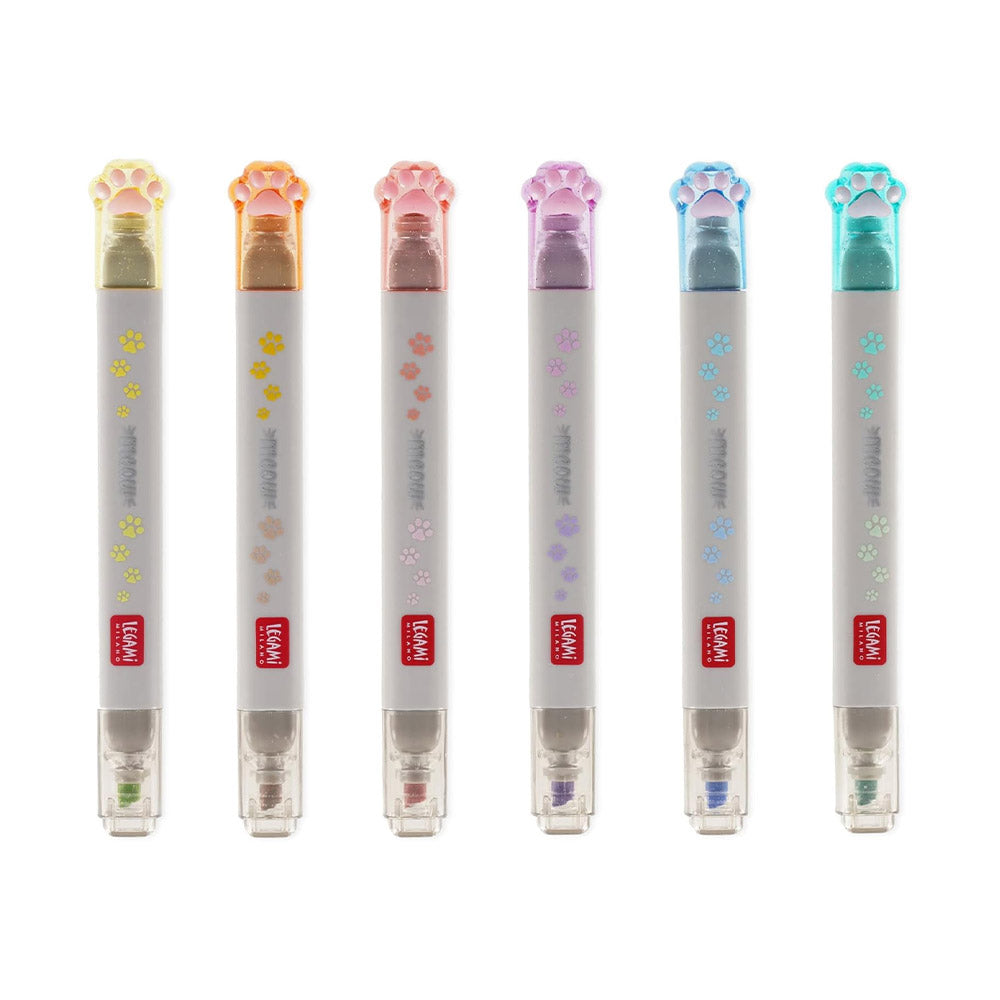 Legami 6 Dual-tip Highlighters Kitty