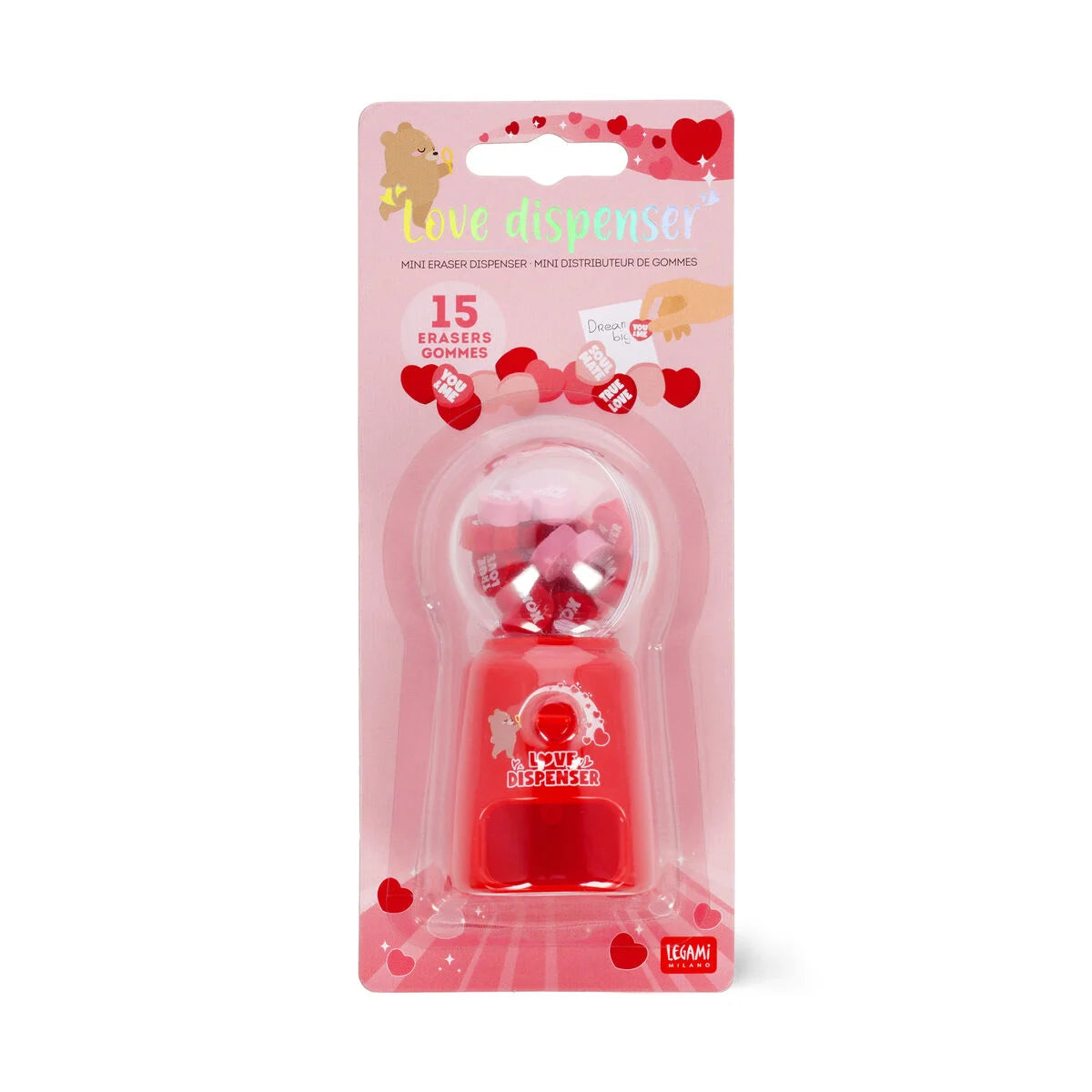 Legami Mini Eraser Dispenser Heart