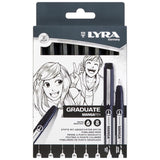 Lyra Graduate Manga Black Pen Set of 8