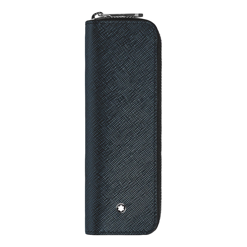 Montblanc Sartorial 1 Pen Zipped Pouch Tweed Blue