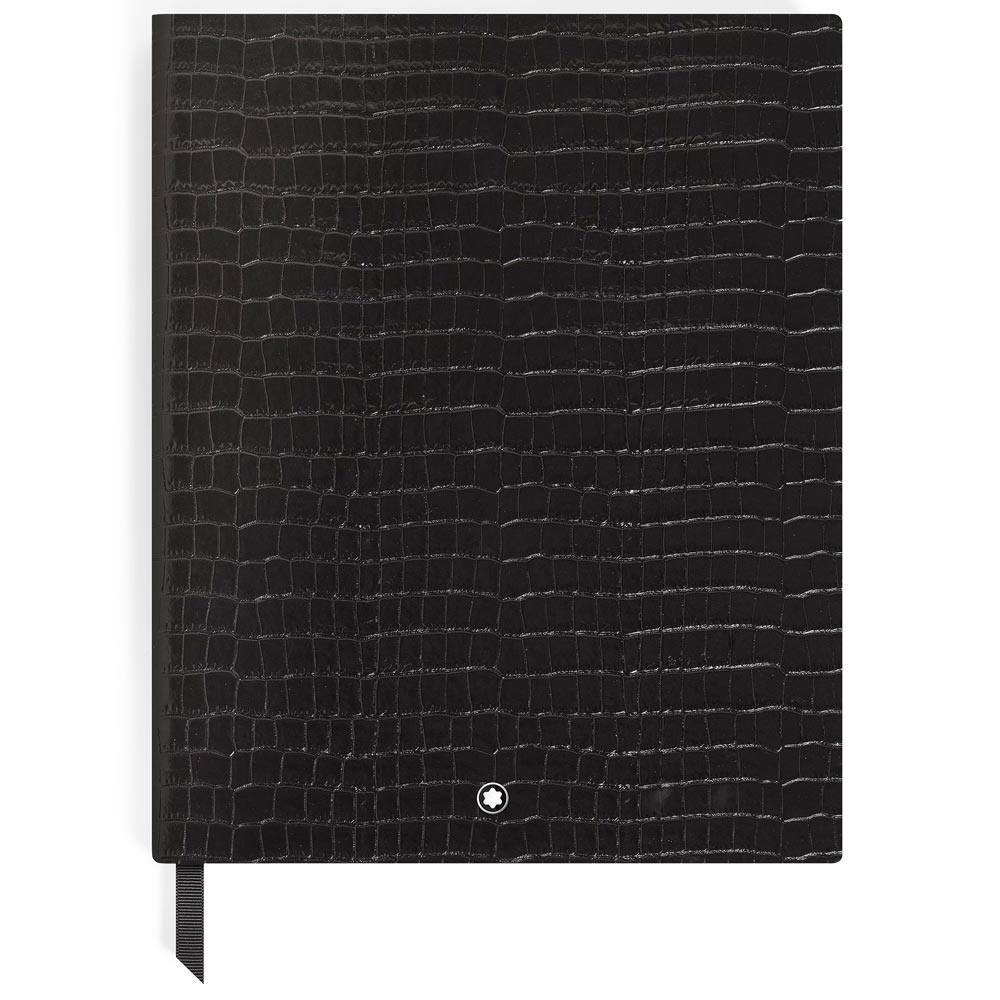 Montblanc Large Notebook Black Printed Croco Leather Lined