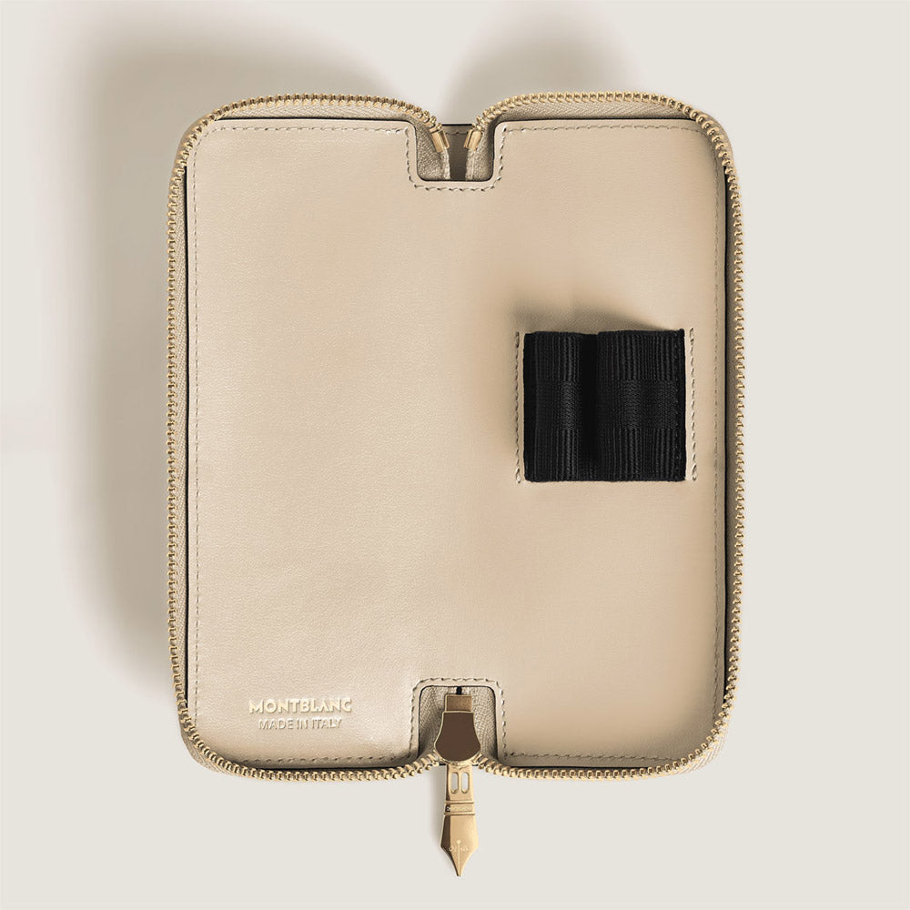 Montblanc Meisterstuck 2 Pen Pouch with Zip Cloudy Beige