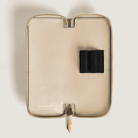 Montblanc Meisterstuck 2 Pen Pouch with Zip Cloudy Beige