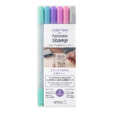 Midori Colour Pens for Paintable Stamp Set of 6