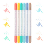 Midori Colour Pens for Paintable Stamp Set of 6