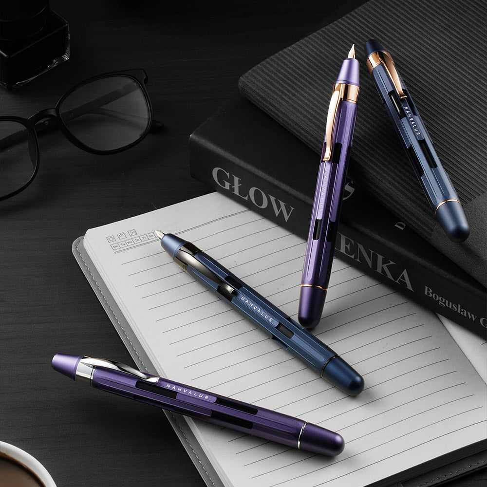 Nahvalur Eclipse Retractable Fountain Pen Hepatizon Rose Gold