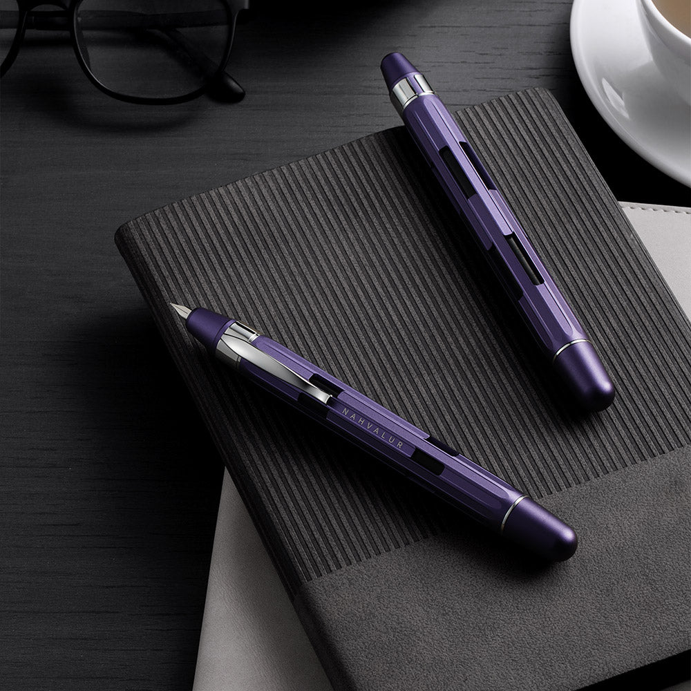Nahvalur Eclipse Retractable Fountain Pen Hepatizon Silver
