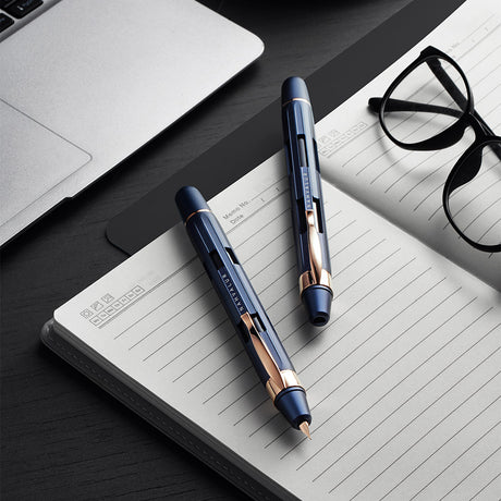 Nahvalur Eclipse Retractable Fountain Pen Cobalt Gold