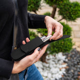 ONLINE Leather 3-Pen Case Black