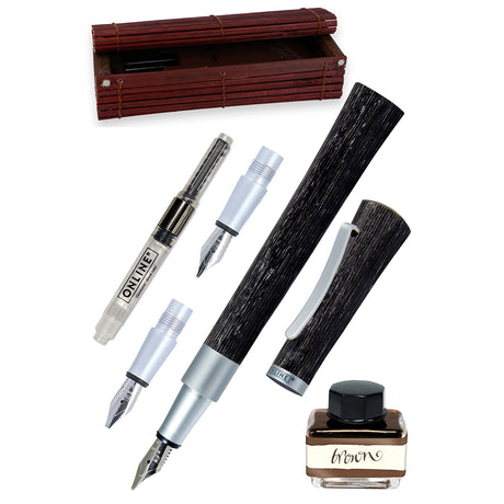 ONLINE Newood Calligraphy Fountain Pen Gift Set Black Wawa Wood