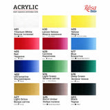 Rosa 20ml Acrylic Paint Tubes Set of 12 Assorted Colours