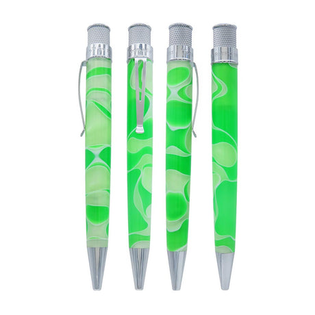 Retro 51 Tornado Rollerball Green and White Cosmic Swirl