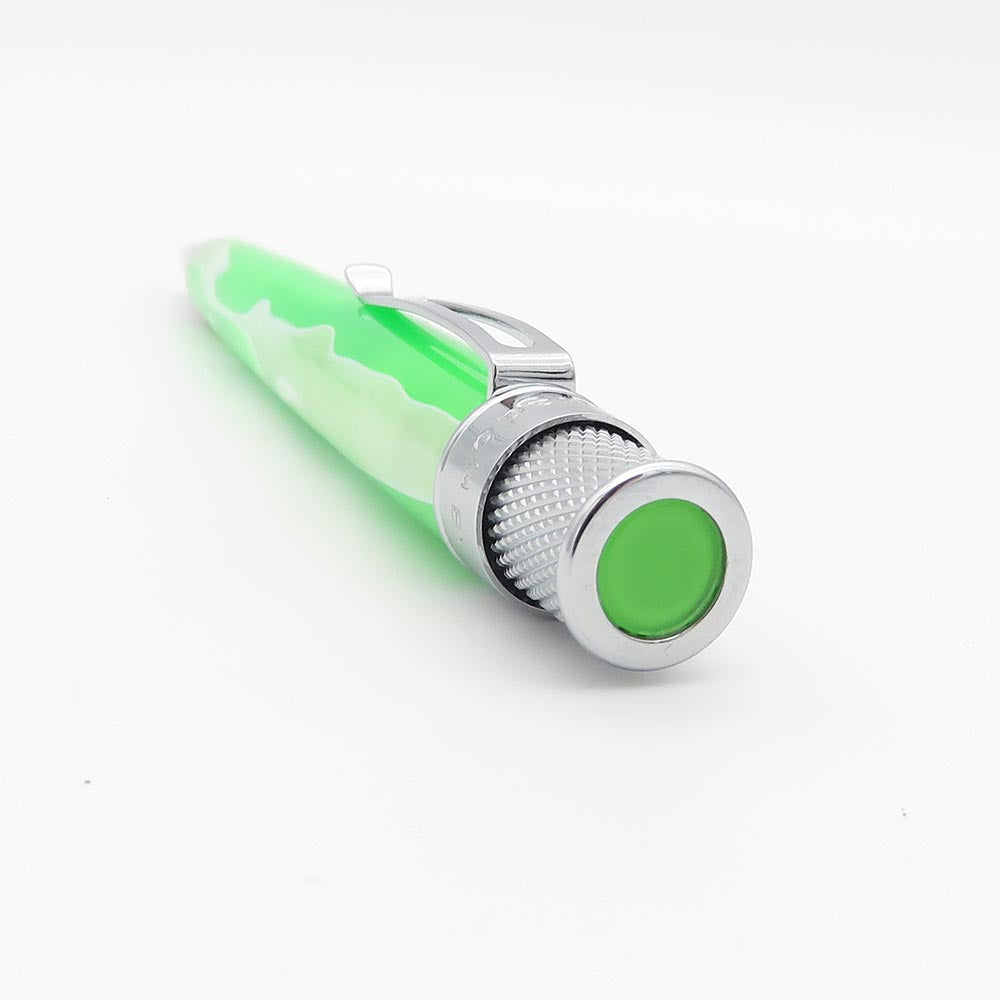 Retro 51 Tornado Rollerball Green and White Cosmic Swirl