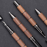Tom Hessin Revolution Fountain Pen Rustic Wood Barrel with Gunmetal Trim