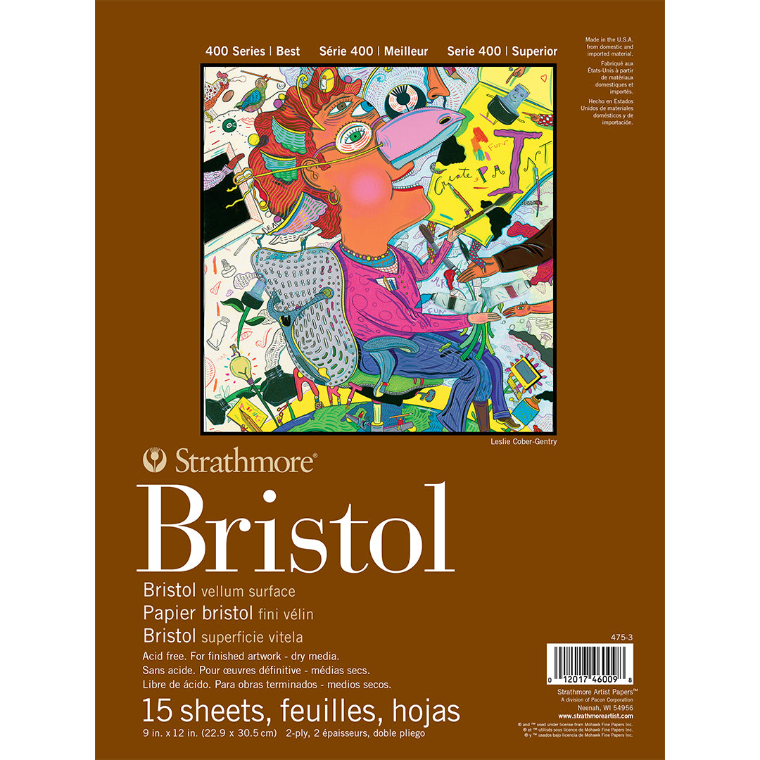 Strathmore 400 Bristol Pad Vellum 2-Ply 9x12in
