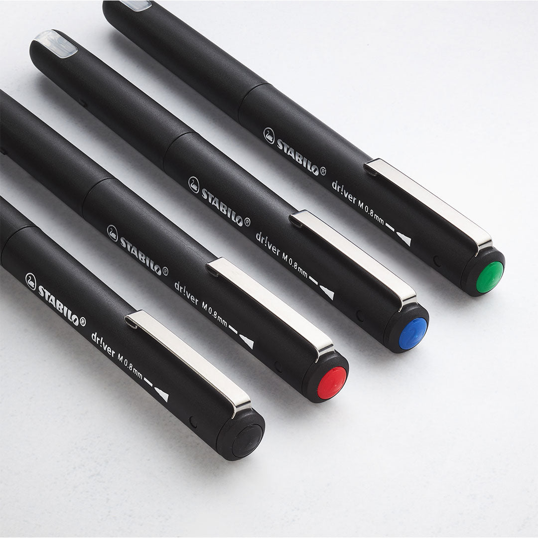 STABILO dr!ver Premium Felt-Tip Pen Set of 4 Medium
