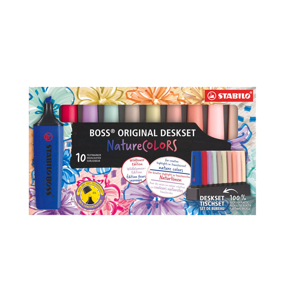 STABILO BOSS ORIGINAL NatureCOLORS Highlighter Deskset of 10