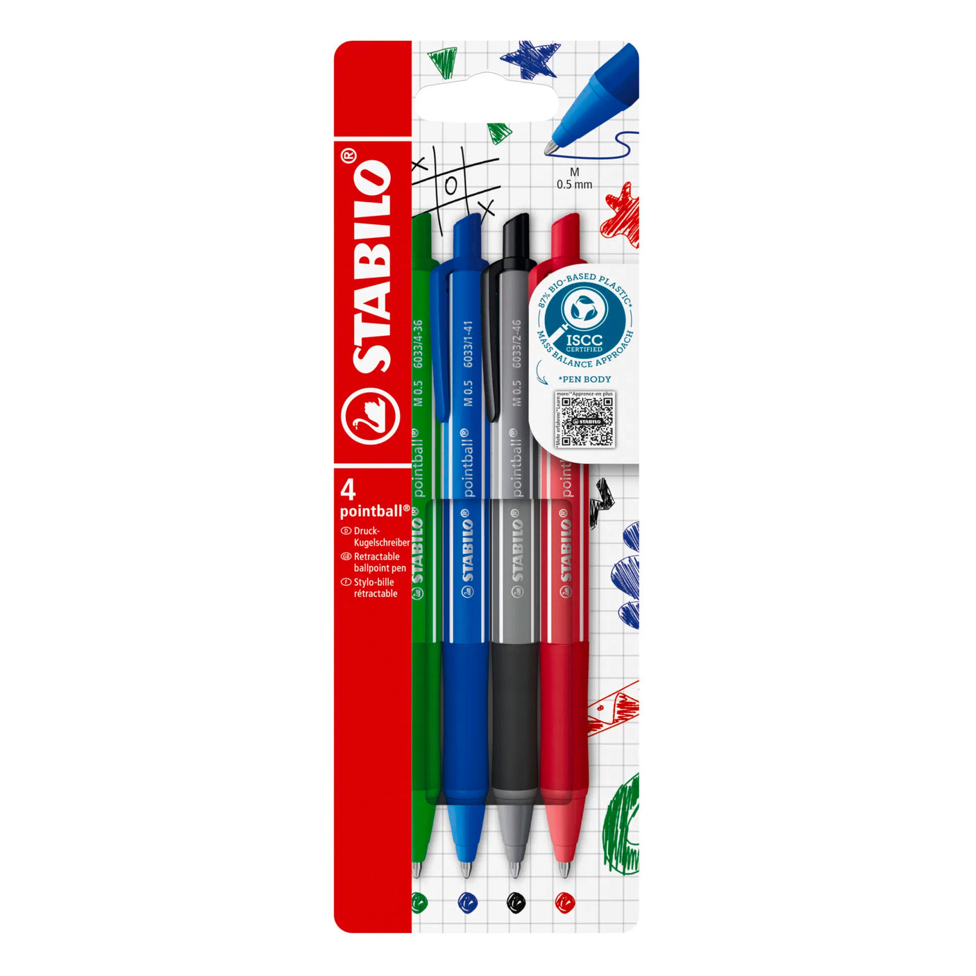 STABILO Pointball Ballpoint Pen Set of 4
