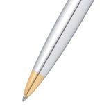 Sheaffer 300 G9342 Ballpoint Pen Bright Chrome With Gold Tone Trim With Credit Card Holder