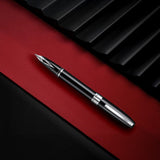 Sheaffer Legacy Fountain Pen Black with Chrome Trim and Leather Case Medium
