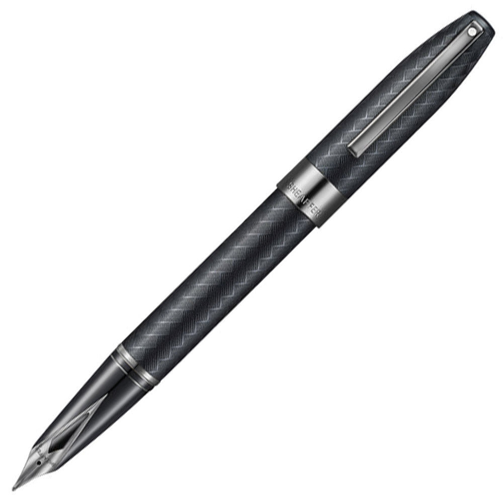 Sheaffer Legacy Chevron 9066 Fountain Pen Matte Black with PVD Gunmetal Inlaid Nib and Trims