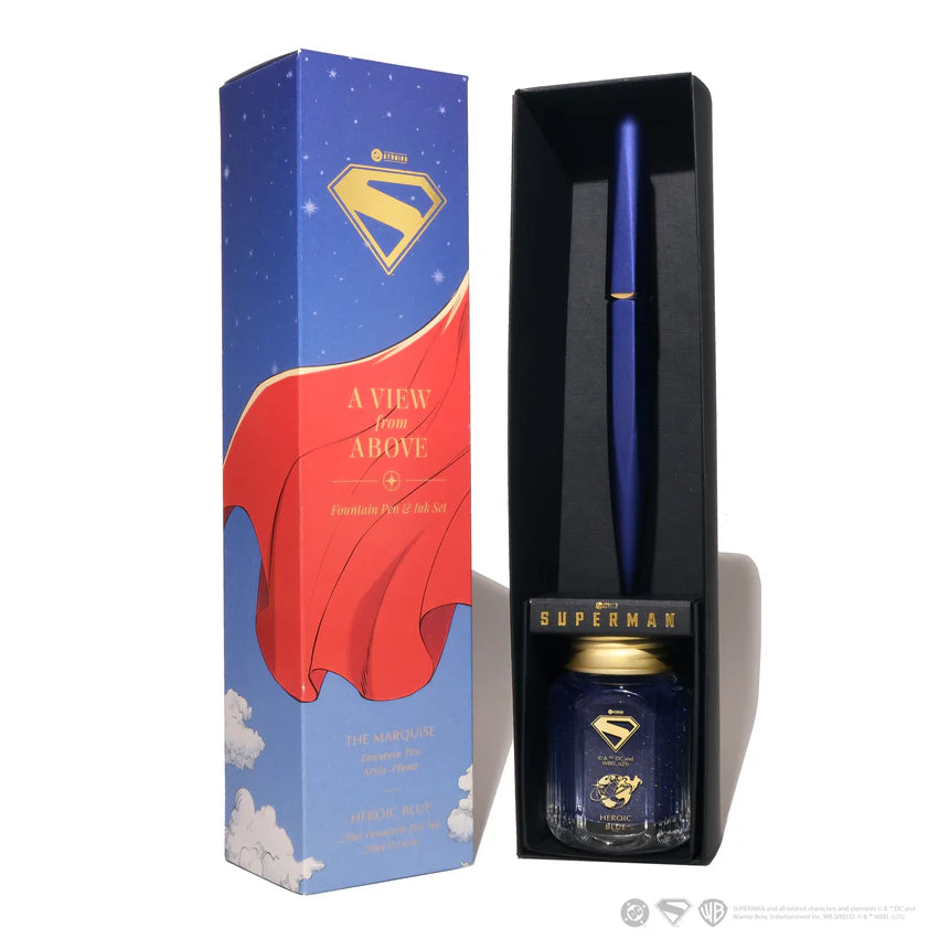 Ferris Wheel Press Superman Marquise Fountain Pen and 29ml Ink Set A View From Above