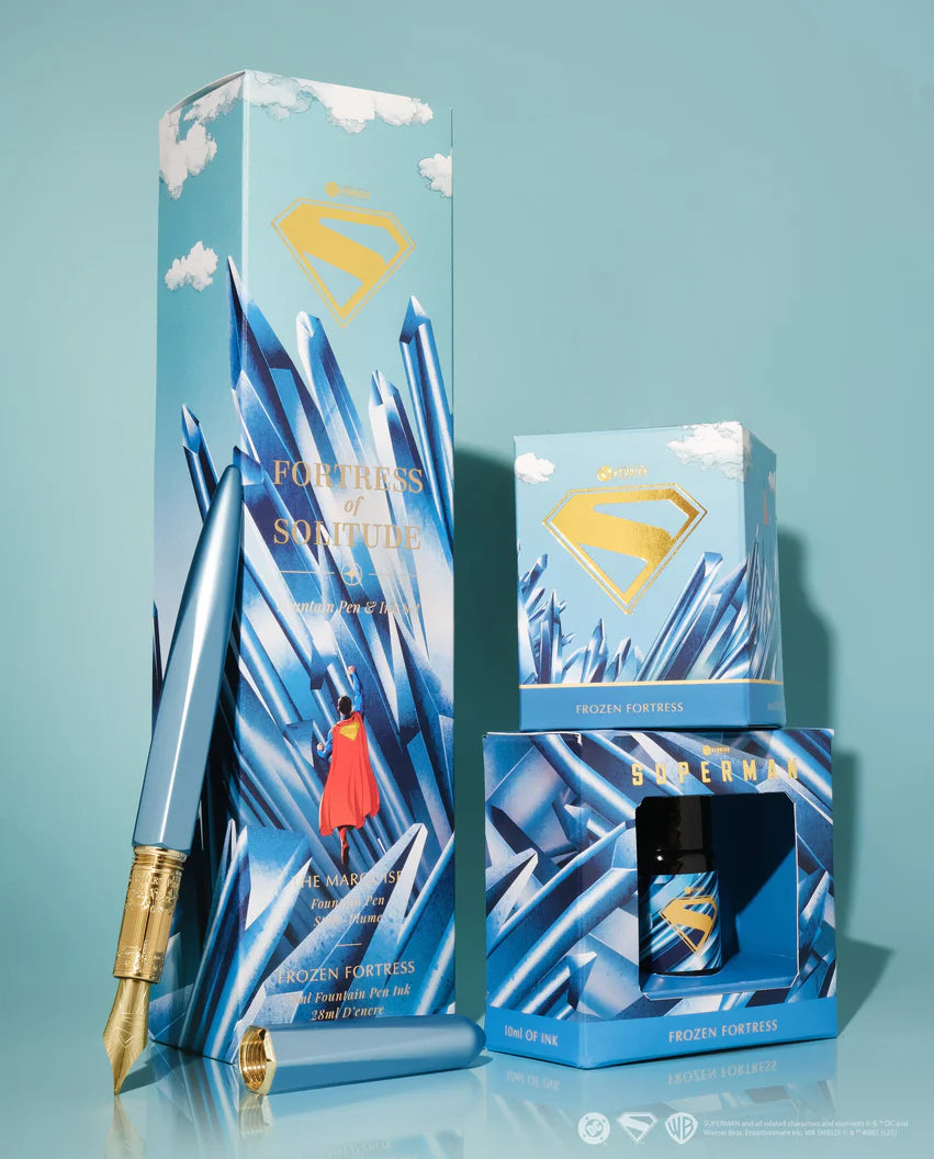 Ferris Wheel Press Superman Marquise Fountain Pen and 29ml Ink Set Fortress of Solitude