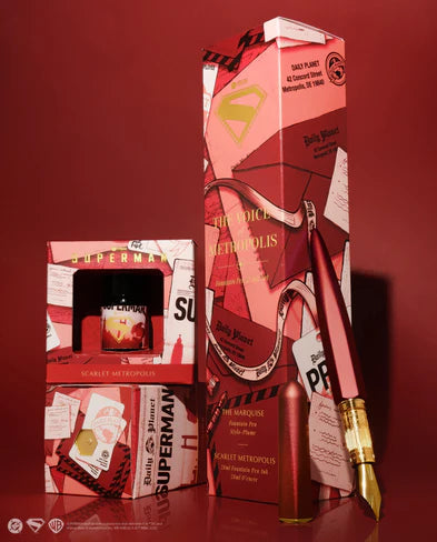 Ferris Wheel Press Superman Marquise Fountain Pen and 29ml Ink Set The Voice of Metropolis