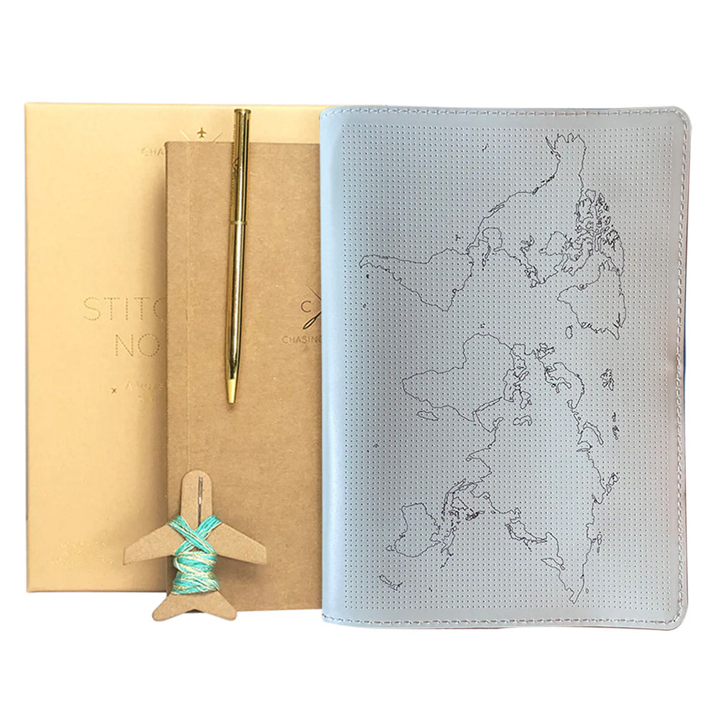 Chasing Threads Stitch World Travel Notebook Mint