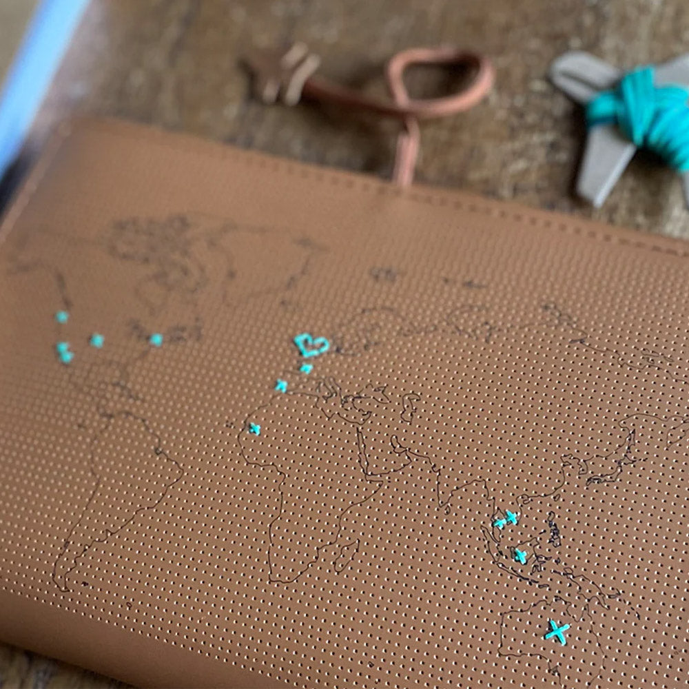 Chasing Threads Stitch World Travel Notebook Brown