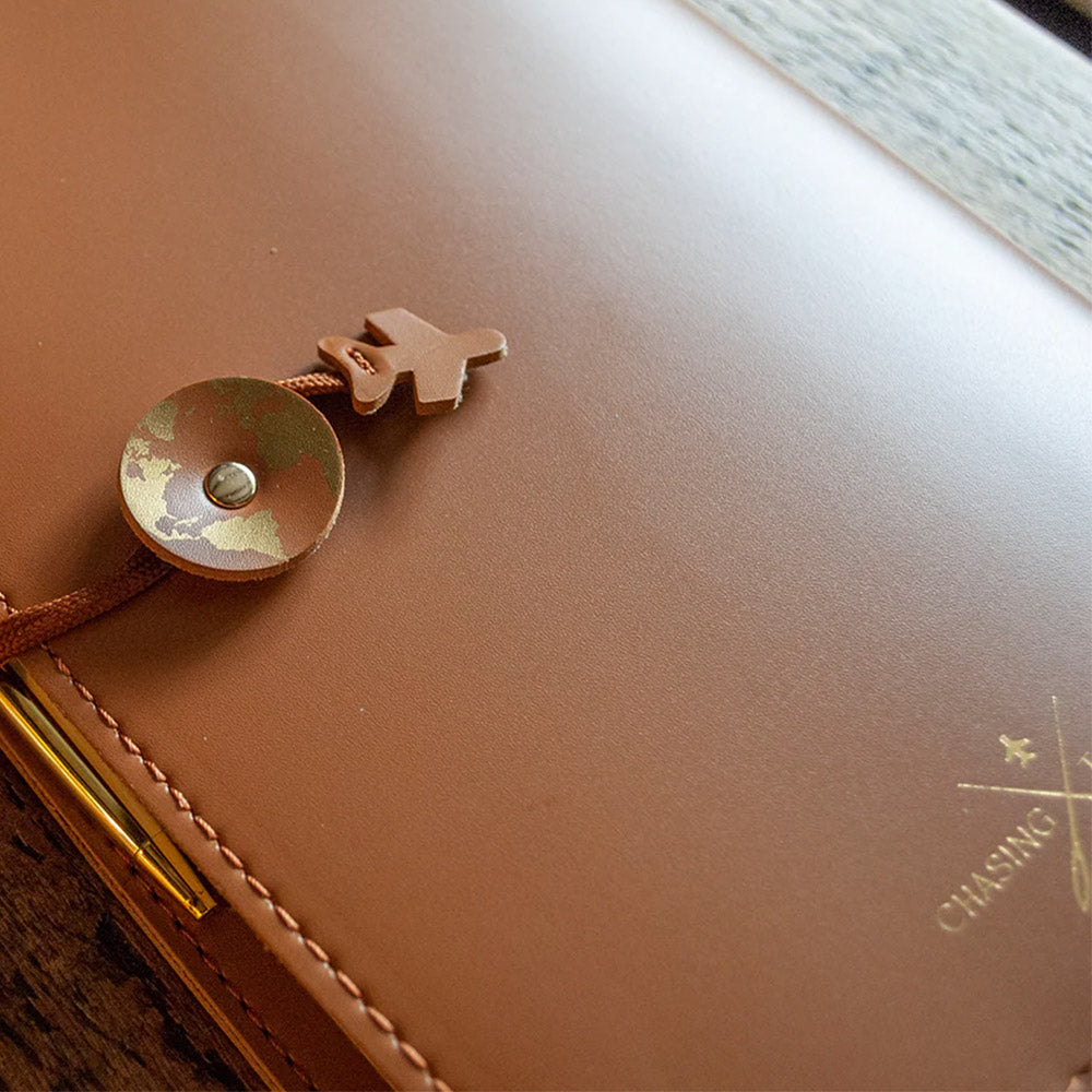 Chasing Threads Stitch World Travel Notebook Brown