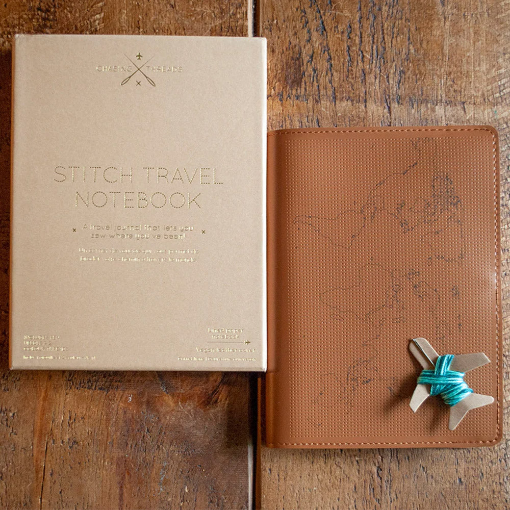 Chasing Threads Stitch World Travel Notebook Brown