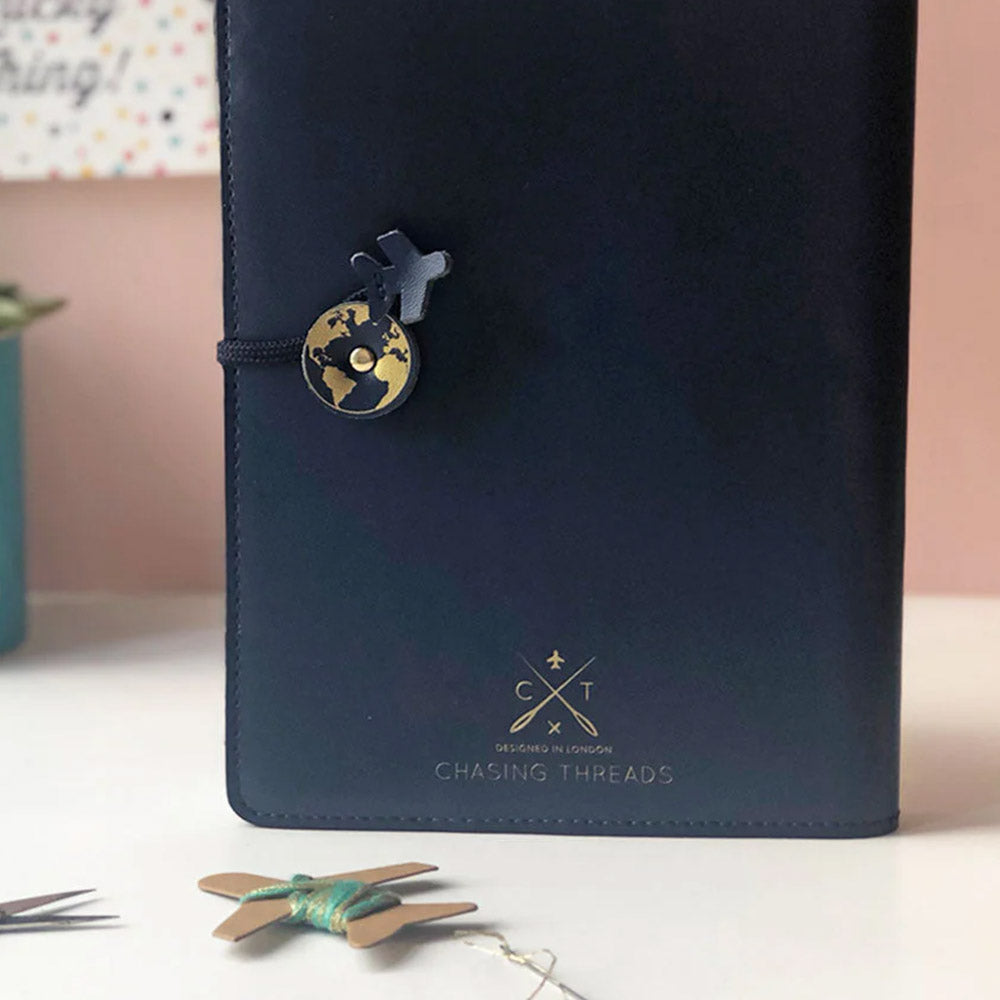 Chasing Threads Stitch World Travel Notebook Navy