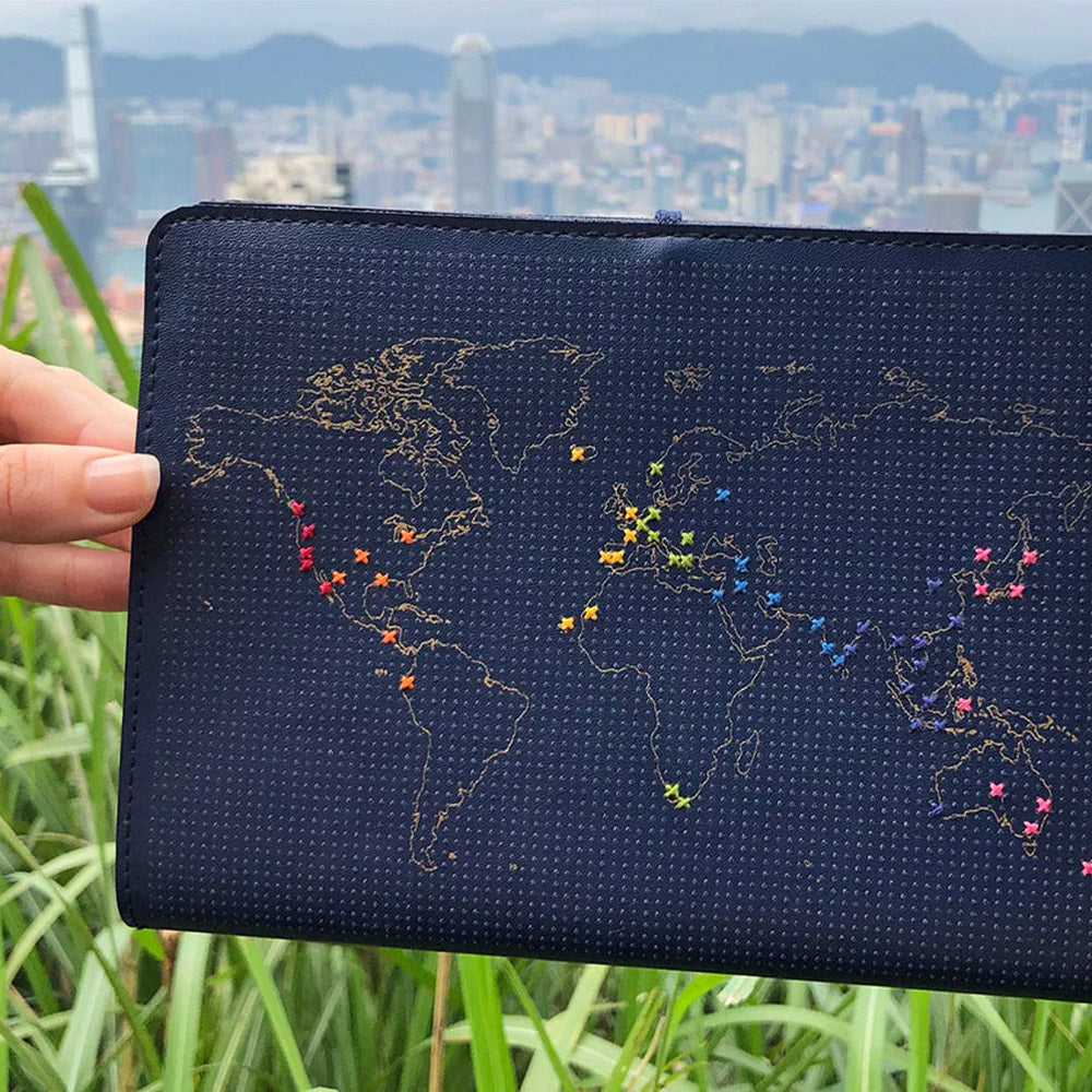 Chasing Threads Stitch World Travel Notebook Navy