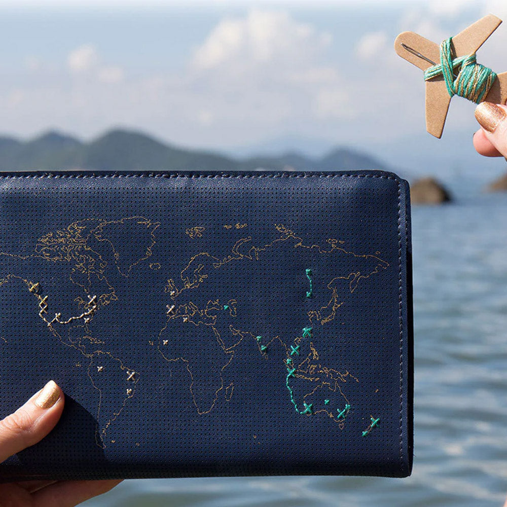 Chasing Threads Stitch World Travel Notebook Navy