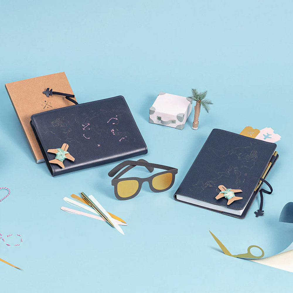 Chasing Threads Stitch World Travel Notebook Navy