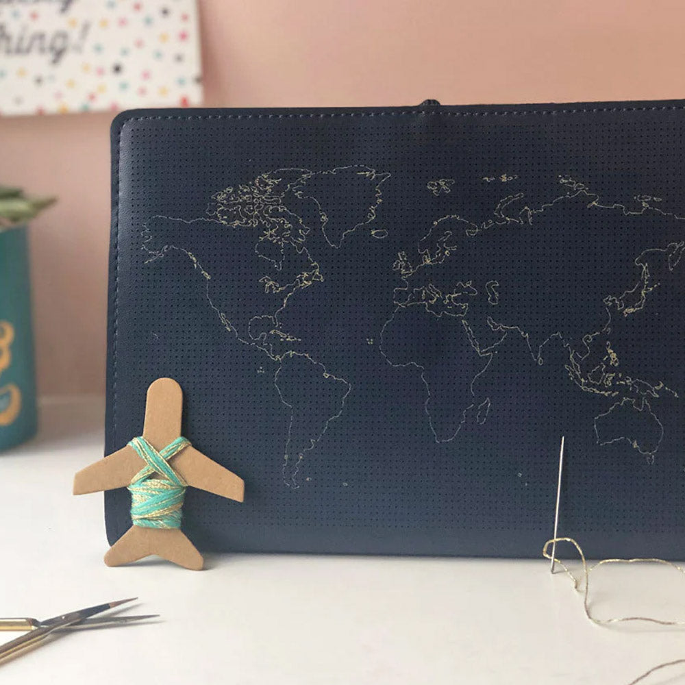 Chasing Threads Stitch World Travel Notebook Navy
