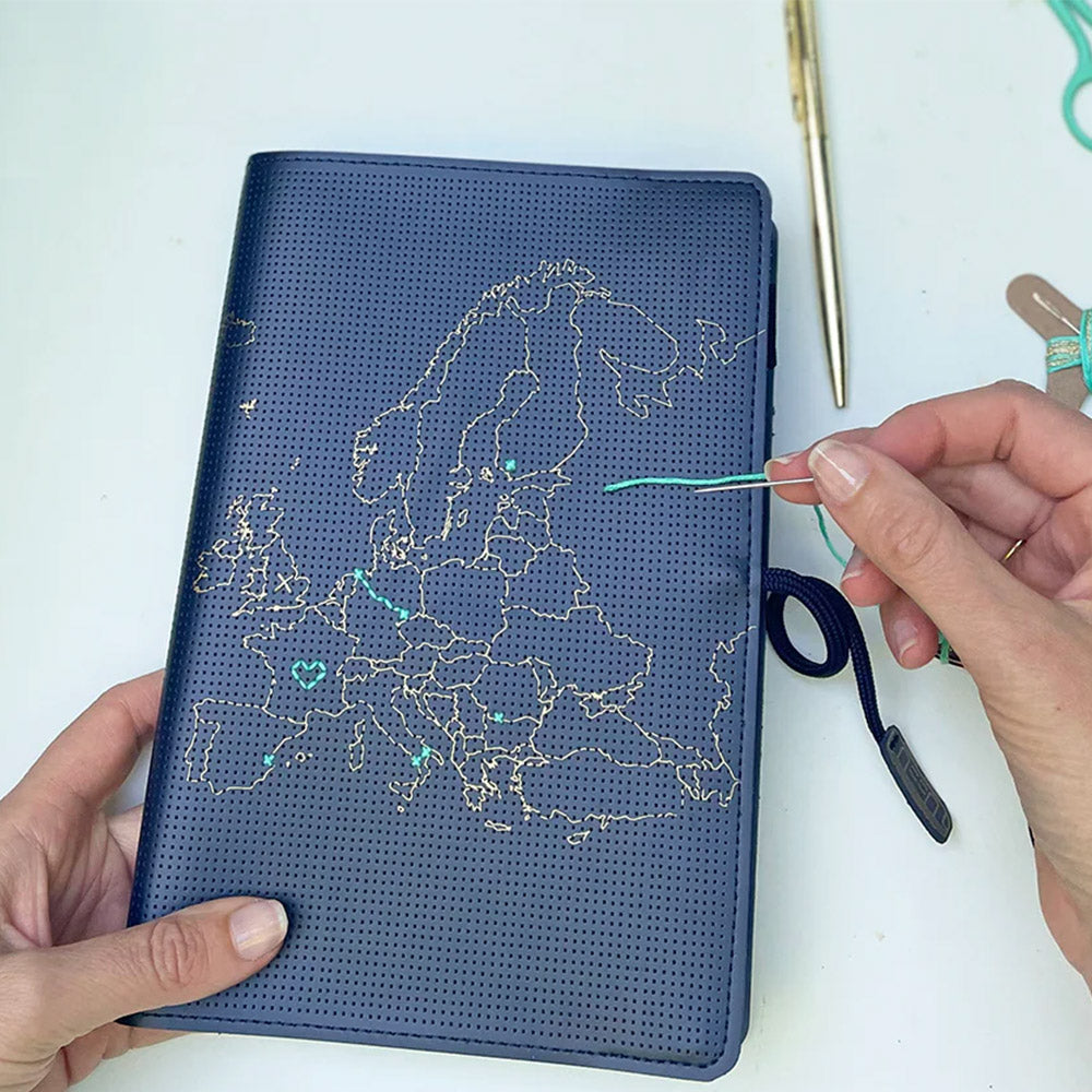 Chasing Threads Stitch Europe Travel Notebook Navy