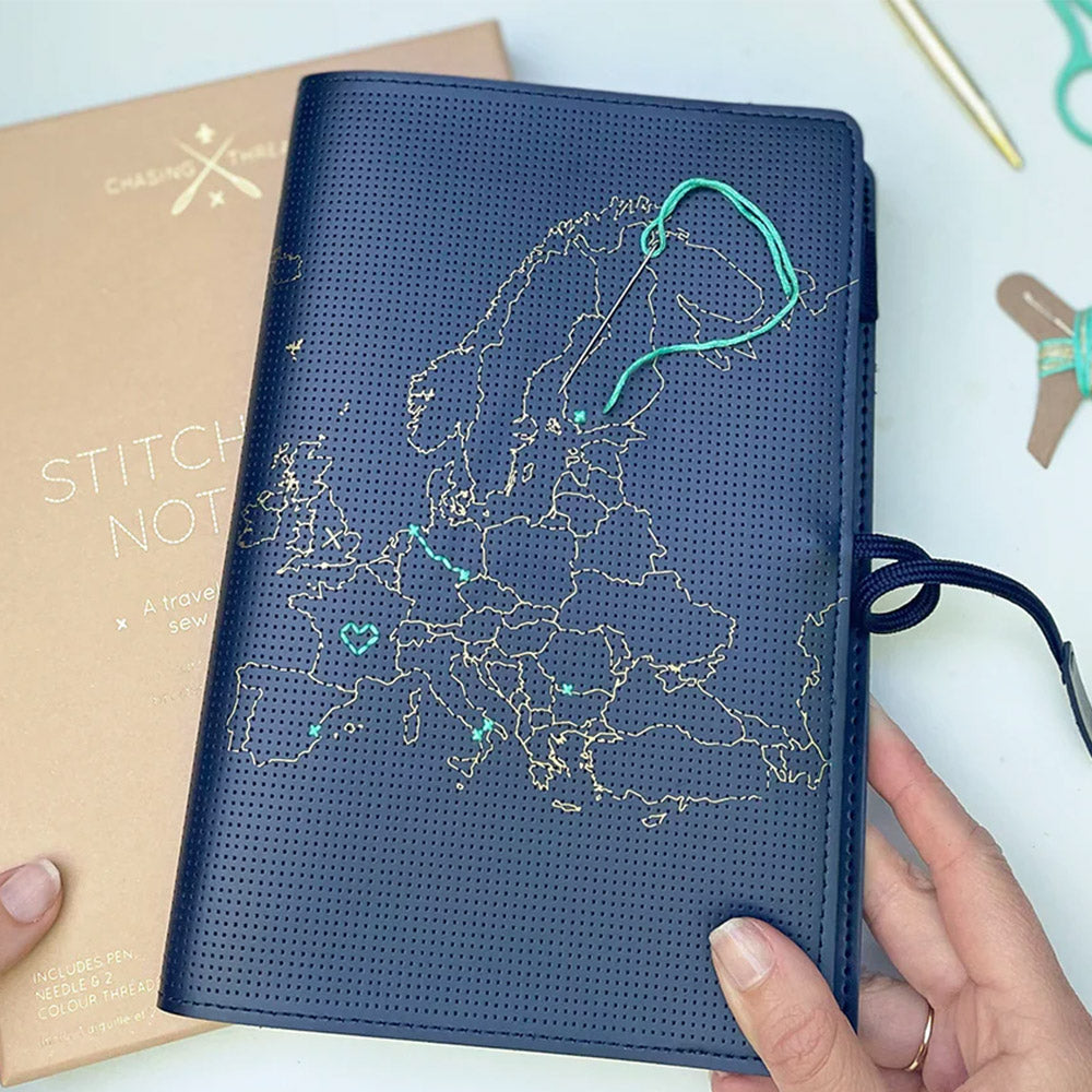 Chasing Threads Stitch Europe Travel Notebook Navy