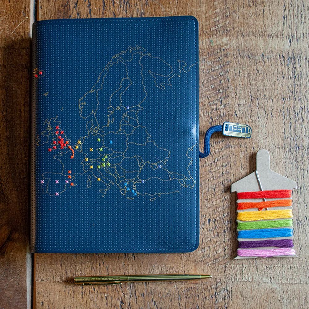 Chasing Threads Stitch Europe Travel Notebook Navy