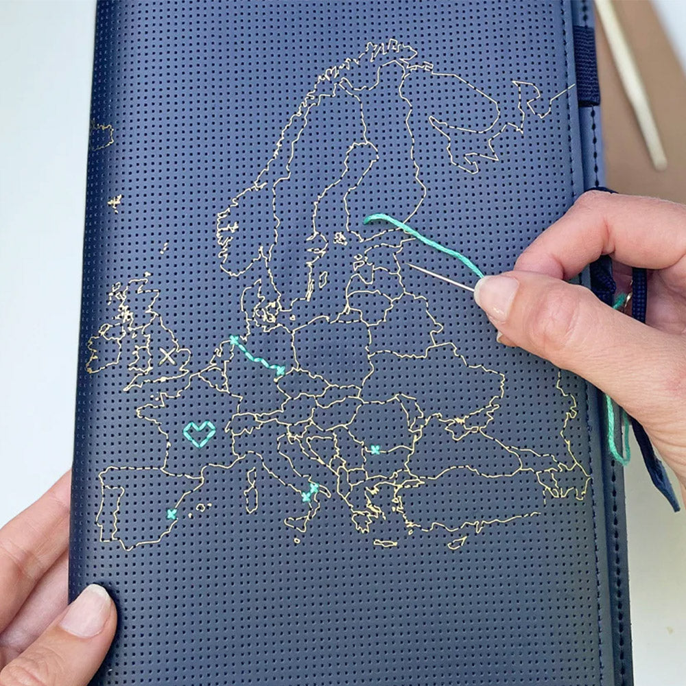Chasing Threads Stitch Europe Travel Notebook Navy