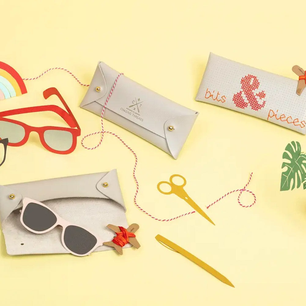 Chasing Threads Stitch Pencil Case Grey