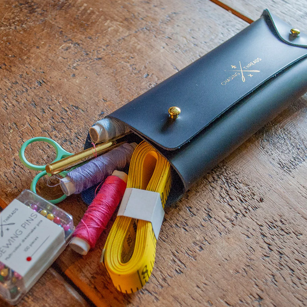 Chasing Threads Stitch Pencil Case Navy