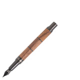 Tom Hessin Revolution Fountain Pen Rustic Wood Barrel with Gunmetal Trim