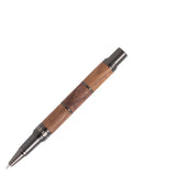 Tom Hessin Revolution Rollerball Pen Rustic Wood Barrel with Gunmetal Trim