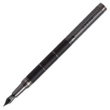 Tom Hessin Revolution Fountain Pen Charcoal Black Wood Barrel with Gunmetal Trim