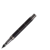 Tom Hessin Revolution Fountain Pen Charcoal Black Wood Barrel with Gunmetal Trim