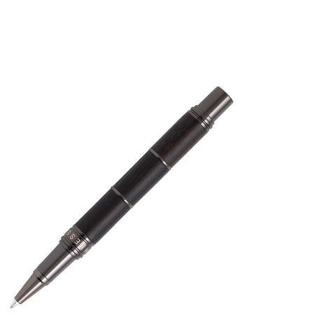 Tom Hessin Revolution Rollerball Pen Charcoal Black Wood Barrel with Gunmetal Trim